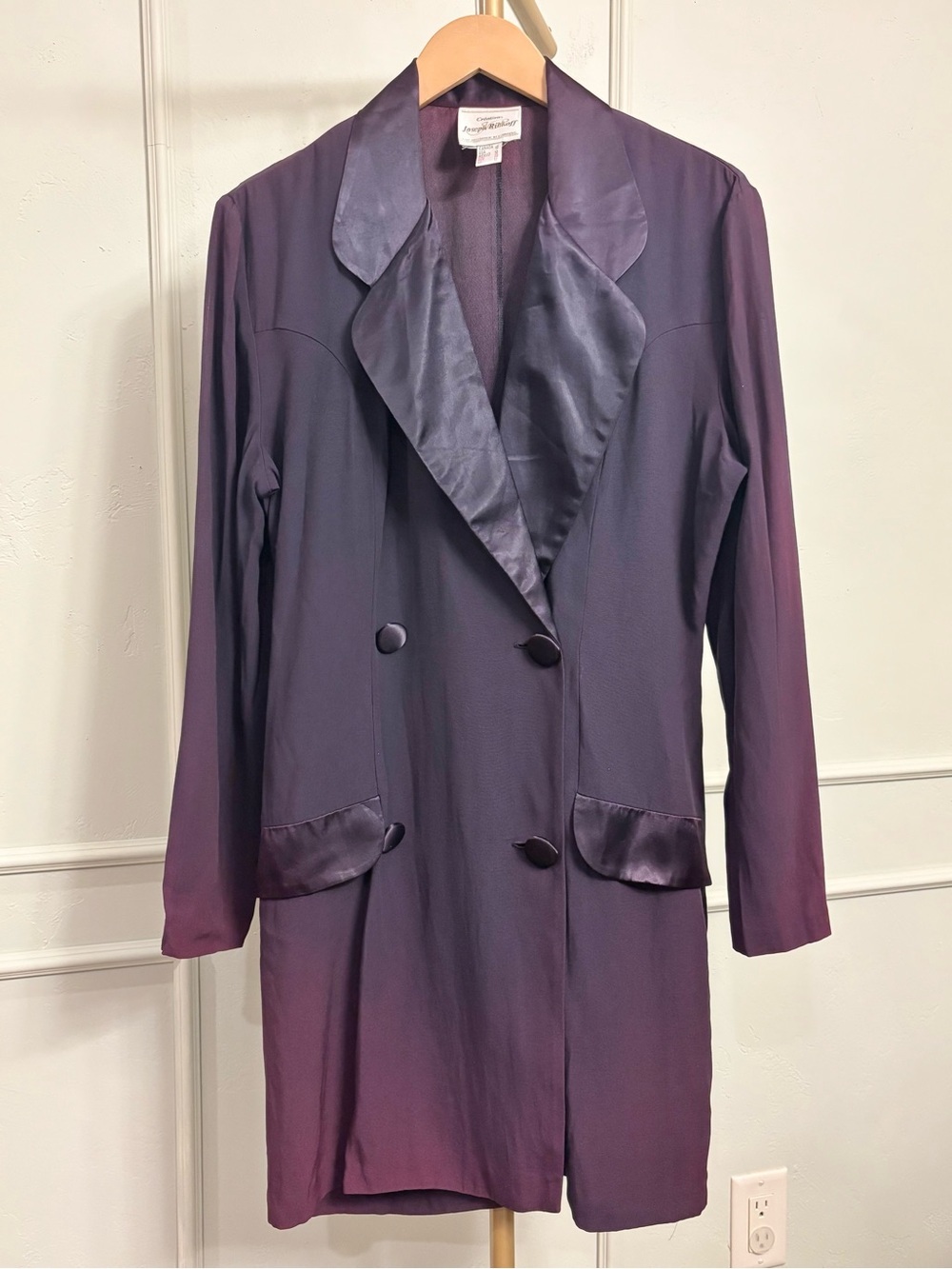 Joseph Ribkoff Vintage Blazer Ombré Purple Satin-Trim